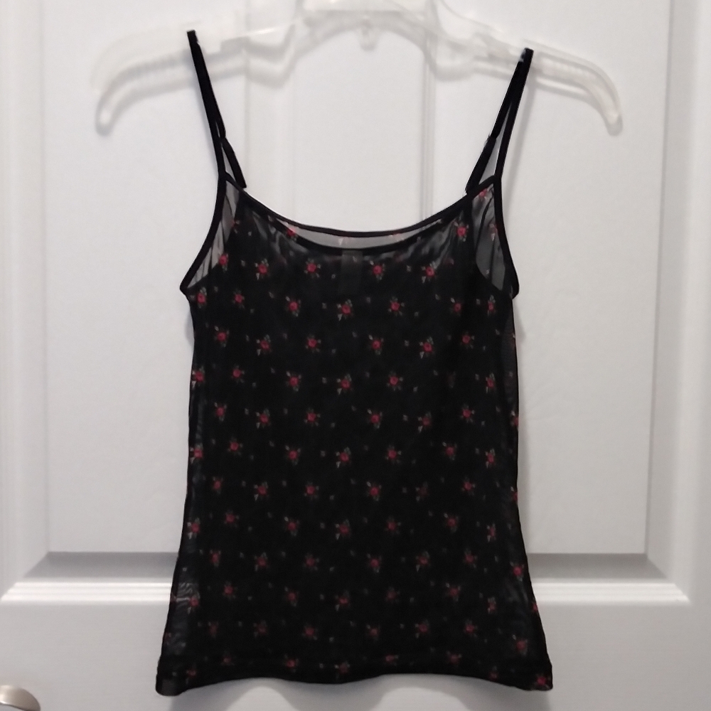 2/$15😸vintage Old Navy sheer rose tank top